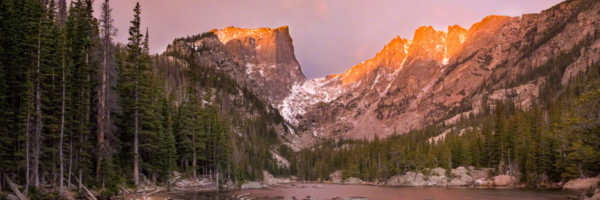 First Light at Dream Lake Rocky Mountain National Park
