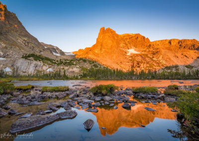 Notchtop Mountain Morning Light Reflections on Lake Helene Photo 01