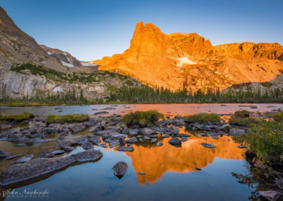 Notchtop Mountain Morning Light Reflections on Lake Helene Photo 02