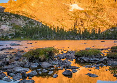 Notchtop Mountain Morning Light Reflections on Lake Helene Photo 03