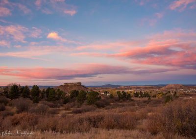 Pink Clouds & Blue Sky Winter Morning Castle Rock Sunrise