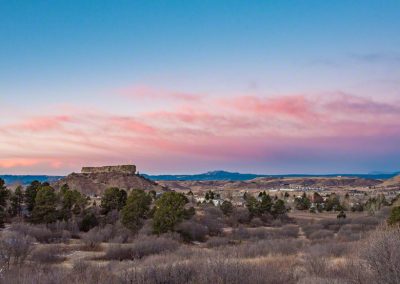 Pink Clouds & Blue Sky Winter Morning Castle Rock Star