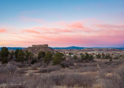 Pre-dawn Pink Cluds & Blue Sky Winter Morning in Castle Rock