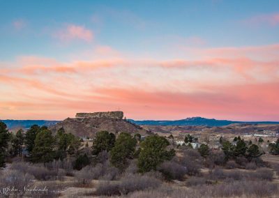 Pre-dawn Pink Light & Blue Sky Winter Morning in Castle Rock