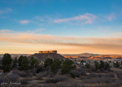 Hazy Winter Morning Sunrise in Castle Rock