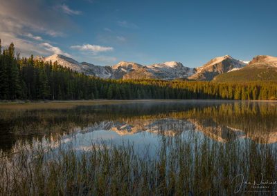 Bierstadt Lake Snow Capped Mountain Reflections