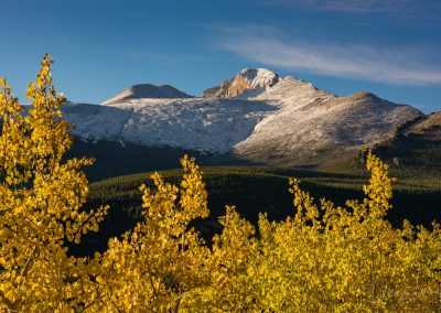 Snow Capped Longs Peak and Autumn Colors
