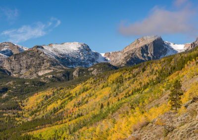 Clouds over Hallet Peak and Bierstadt Moraine Fall Colors