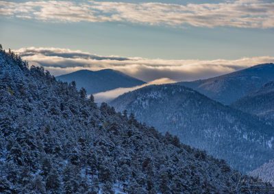 Snowy Rocky Mountain National Park Cloud Cover Inversion