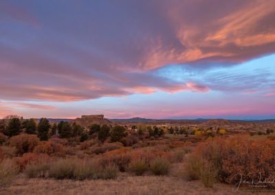 Pink Blue and Yellow Colors of Sunrise Reflect off Shelf Cloud Castle Rock CO