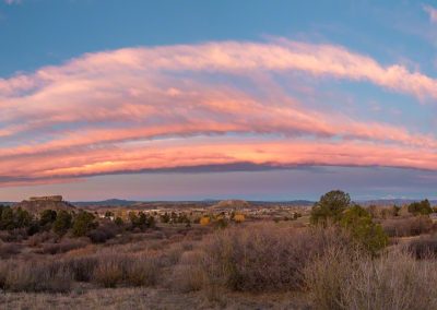 Super Wide Panoramic Photo of Blue Sky and Pink Clouds in Castle Rock CO
