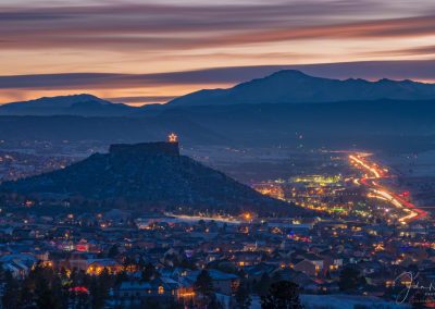 Castle Rock Star Shining Bright Above City Christmas Eve