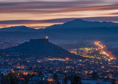 Purple Twilight Photo of Castle Rock Colorado Star