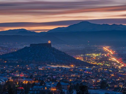 Castle Rock Star Shining Bright Above City Christmas Eve