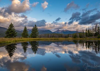 Mt Baker Early Morning Reflection on Beaver Ponds, Rocky Mountain National Park