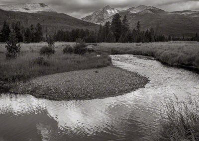 B&W Colorado River in Kawuneeche Valley, Rocky Mountain National Park