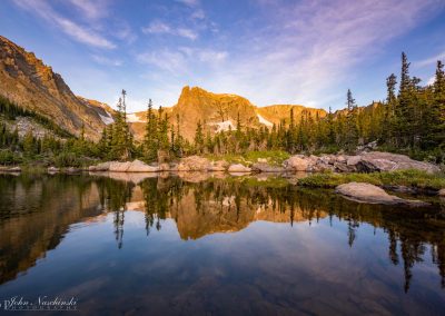 Colorado Notchtop Mountain Marigold Pond Reflections RMNP