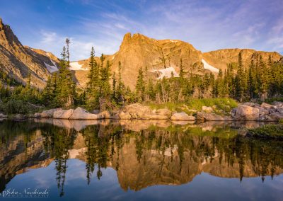 Colorado RMNP Notchtop Mountain Marigold Pond Reflections