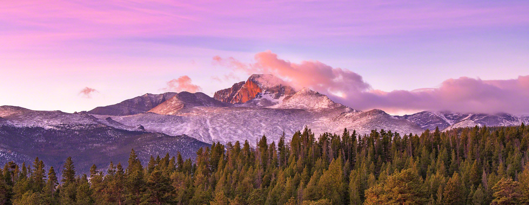 Colorful Sunrise Longs Peak Rocky Mountain National Park Colorado