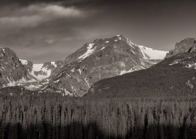 B&W Photo of Bierstadt Lake Rocky Mountain National Park at Sunrise