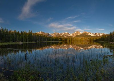 Very Wide Panoramic Photograph of Bierstadt Lake Rocky Mountain National Park - B&W Version