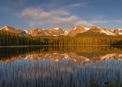 Early Morning Panoramic Photograph of Bierstadt Lake Rocky Mountain National Park