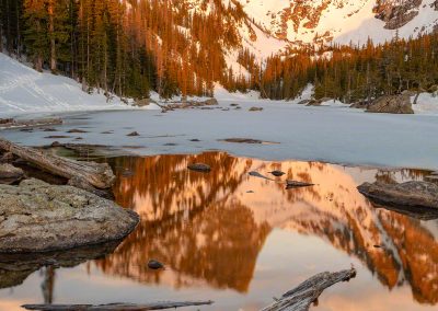 Vertical Photo of Hallett Peak & Dream Lake Reflections