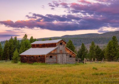 Sunrise Photo of Little Buckaroo Barn RMNP