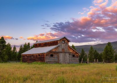 Colorful Sunrise over Little Buckaroo Barn in Rocky Mountain National Park