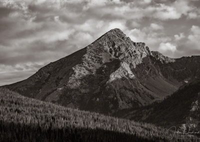 Black and White Photo of Baker Mountain RMNP