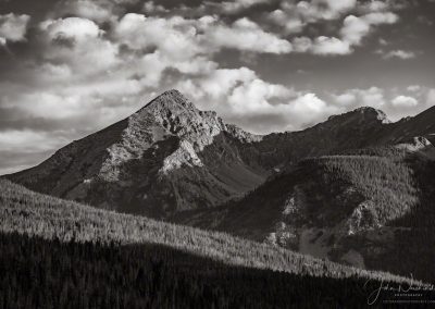 Black and White Photo of Baker Mountain West Side of RMNP