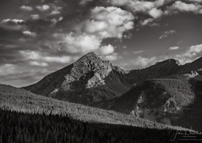 Black and White Photo of Baker Mountain RMNP Colorado