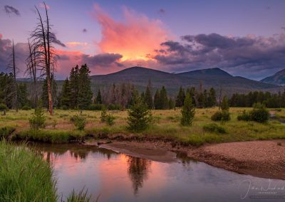 Wild Dramatic and Colorful Sunrise over Colorado River in RMNP Kawuneeche Valley