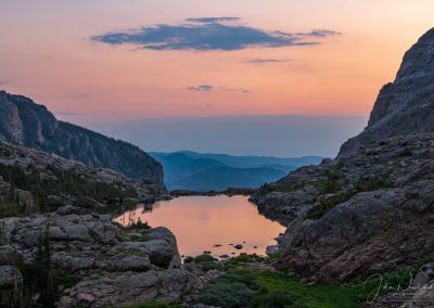 Lake of Glass first Light RMNP