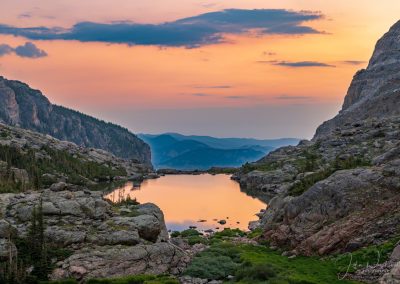 Warm Colors of Sunrise Reflecting Upon Lake of Glass RMNP