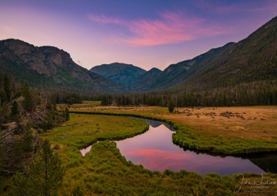 Dawn's Early Light over East Inlet Meadow and Mt Baldy Rocky Mountain National Park Colorado
