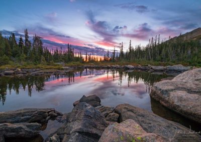 Sunrise over Marigold Pond Rocky Mountain National Park