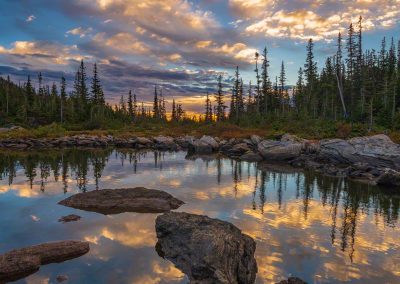 Vertical Photo of Marigold Pond in Rocky Mountain National Park at Sunrise