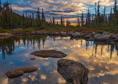 Vertical Photo of Marigold Pond in RMNP at Sunrise