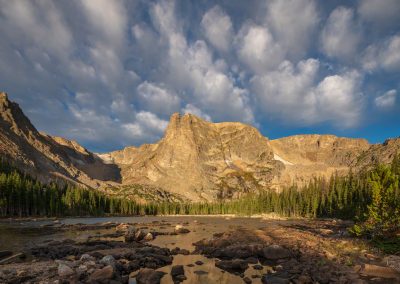 Photo of Dramatic Clouds Over Notchtop Mountain and Two Rivers Lake Rocky Mountain National Park