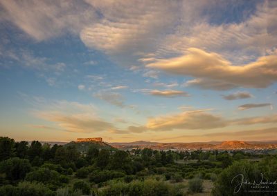 First Rays of Light Illuminating The Rock in Castle Rock CO