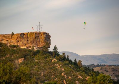 Local Flying Ultralight Aircraft over the Rock in Castle Rock CO