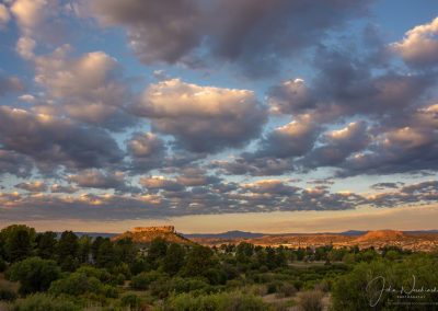 Dramatic Popcorn Clouds at first Light on Fall Morning in Castle Rock Colorado