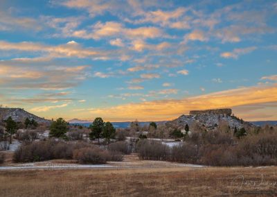 Photo of The Rock with Pikes Peak at Sunrise in Castle Rock