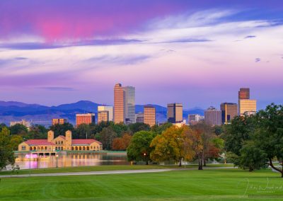 Photo of Colorful Pink Purple Sunrise over Denver Colorado