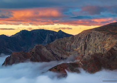 Sunrise above Inversion at Terra Tomah and Hayden Spire RMNP