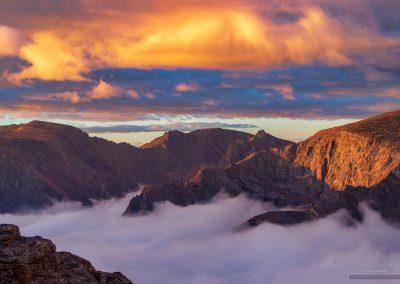 Sunrise at Terra Tomah and Hayden Spire - Inversion over RMNP