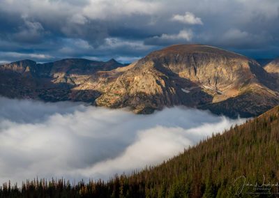 Dramatic Light on Terra Tomah with Clouds and Fog below