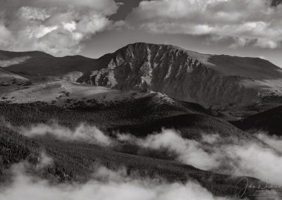 B&W Photo of Mount Chapin in Mummy Range Rocky Mountain National Park Colorado