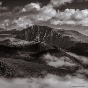 Sepia B&W Photo of Mount Chapin in Mummy Range Rocky Mountain National Park Colorado